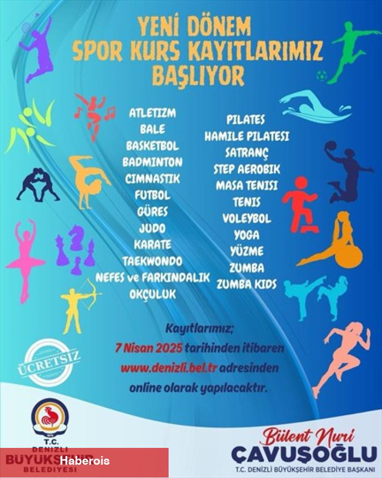 Denizli Büyükşehir’in ücretsiz spor kurs kayıtları başlıyor