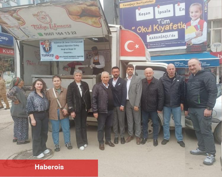 Edirne Keşan'da MHP'den Türkeş'e hayır lokması