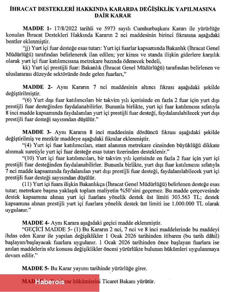 İhracat hamlesi... Fuar limitleri güncellendi