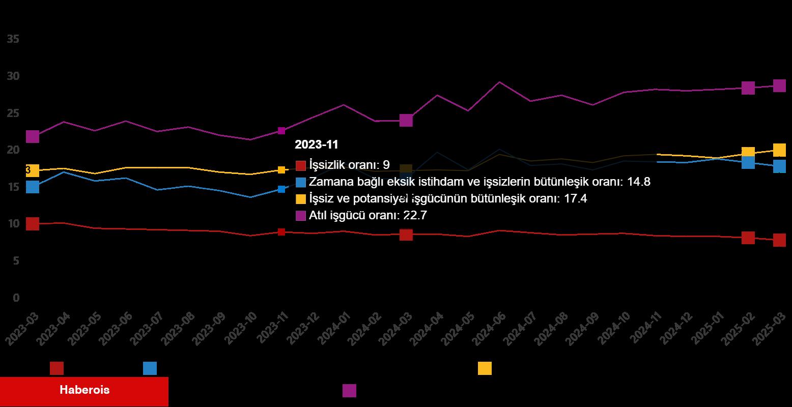İşgücü İstatistikleri, Mart 2025