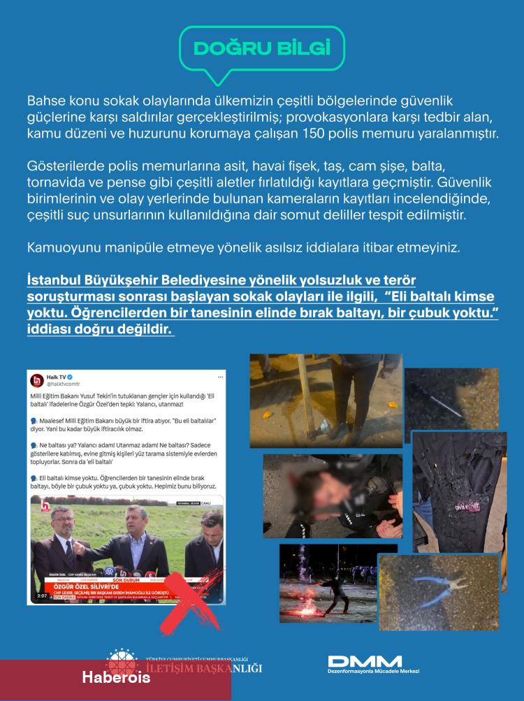 İstanbul'daki sokak olaylarıyla ilgili dezenformasyon iddiaları çürütüldü