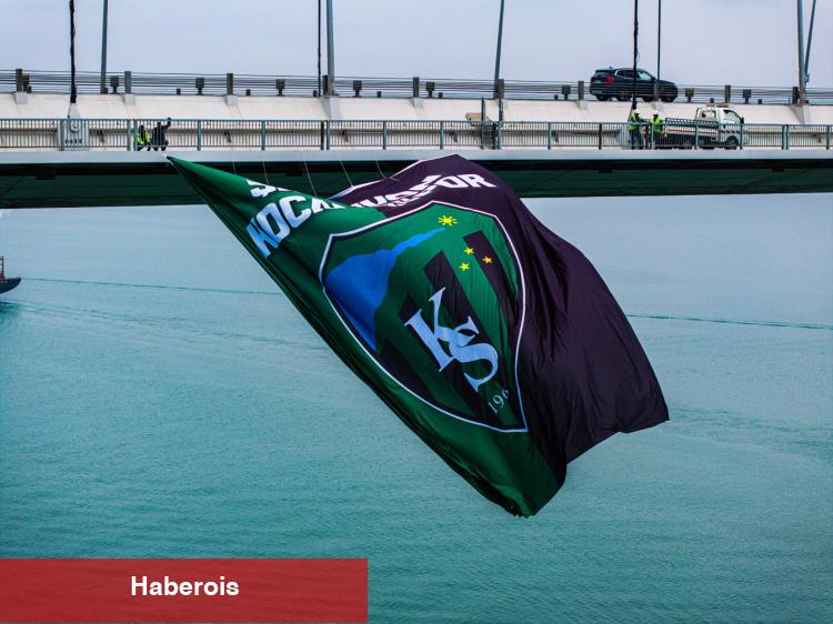 Kocaelispor bayrağı, Osmangazi Köprüsü’ne asıldı!