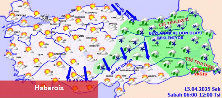 Meteoroloji'den üçlü uyarı! Yağış, rüzgar ve zirai don tehlikesi!
