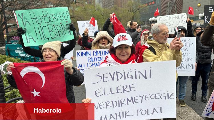 New York’ta İmamoğlu'nun tutukluluğuna protesto