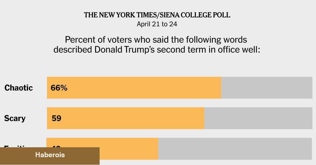 Seçmenler Trump'ın iktidar kullanımını aşırı erişim olarak görüyor, Times/Siena anketi buluyor