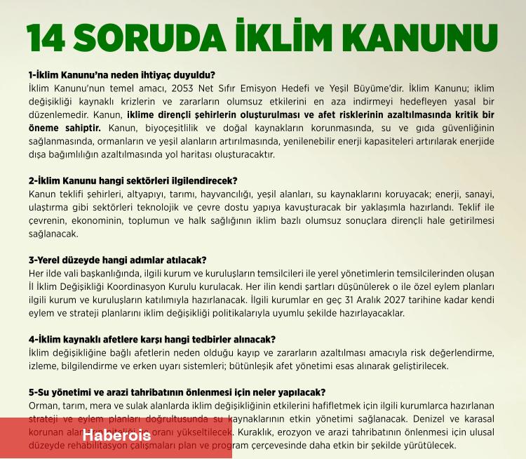 Türkiye'nin ilk İklim Kanunu neler getiriyor? 14 soruda İklim Kanunu...