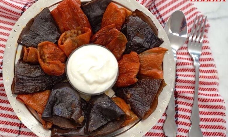 Zeytinyağlı Kuru Patlıcan Biber Dolması - Haberois Zeytinyağlı Kuru Patlıcan Biber Dolması