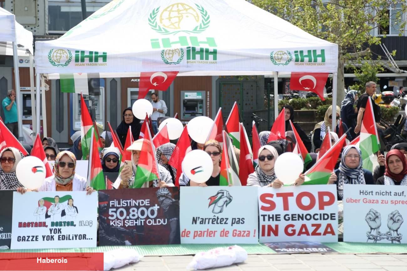 Bayanlar Gazze için ayakta: İstanbul’da manalı aksiyon