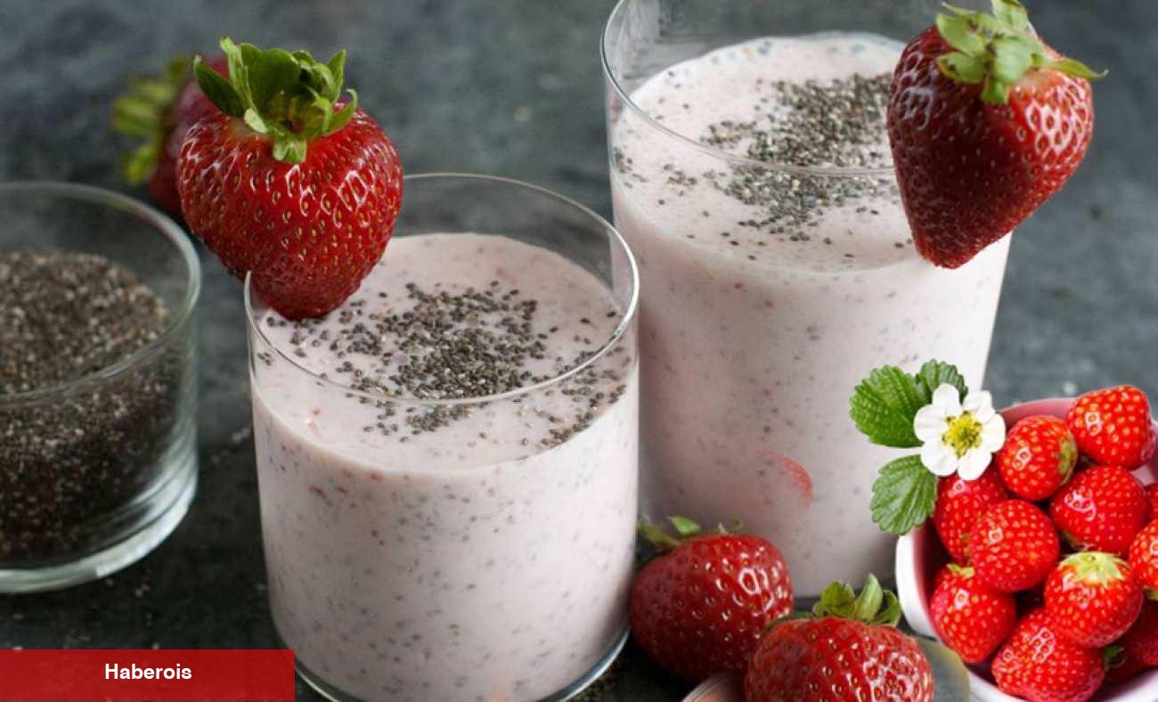 Çilekli ve Chia tohumlu detoks smoothie tarifi! Çilekli zayıflatan çiya smoothie tanımı