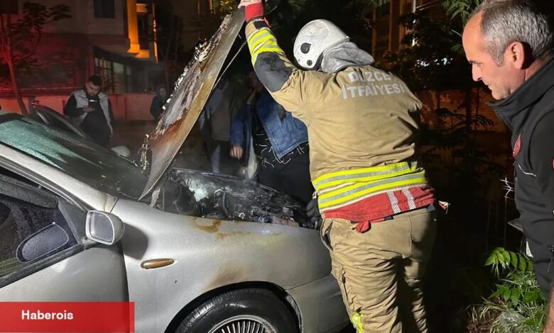 Düzce’de otoparkta araba alev aldı - Haberois Düzce’de otoparkta araba alev aldı