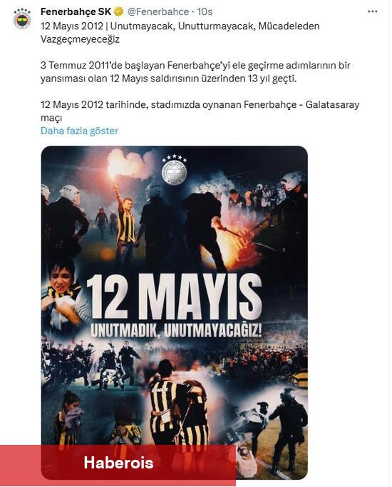 Galatasaray'dan Fenerbahçe'ye 12 Mayıs göndermesi