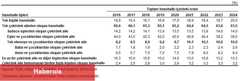 İstatistiklerle Aile, 2024