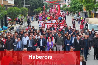 Manisa'da Lider Zeyrek işçilerle omuz omuza yürüdü