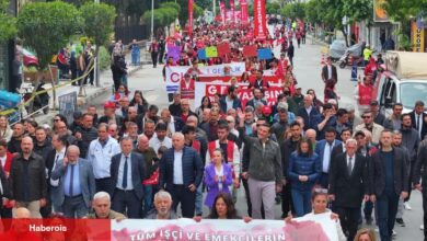 Manisa'da Lider Zeyrek işçilerle omuz omuza yürüdü