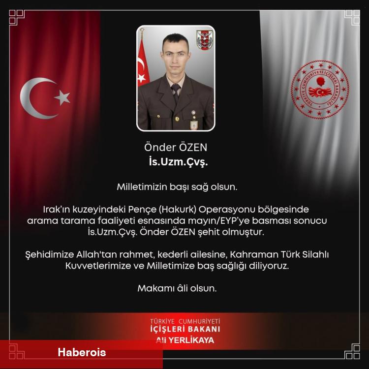 Pençe'de yaralanan Uzman Çavuş'tan acı haber!