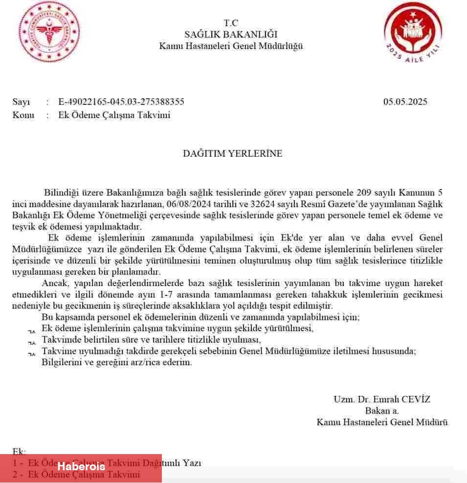 Sıhhat Bakanlığı’ndan Ek Ödeme Uyarısı