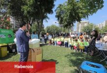 Bayraklı'da 'Çevre Günü' şenliği - Çocuklar çizdi, belediye çöp kamyonlarıyla ilçe sokaklarına taşıdı