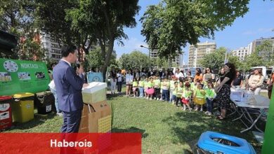 Bayraklı'da 'Çevre Günü' şenliği - Çocuklar çizdi, belediye çöp kamyonlarıyla ilçe sokaklarına taşıdı