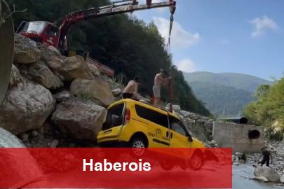 Düzce'de ticari araç şarampole yuvarlandı