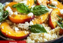Feta Peynirli Şeftalili Kuskus