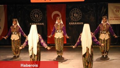 Karaman'da Halk Oyunu Şampiyonası'ndan renkli görünütler