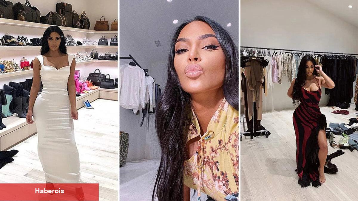 Kim Kardashian'ın giyinme odası dudak uçuklatıyor!