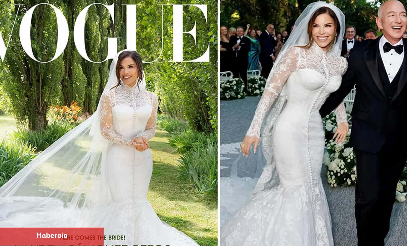 Lauren Sanchez'in üretimi 900 saat süren gelinliği göz kamaştırdı: Bezos görmek için yalvardı!