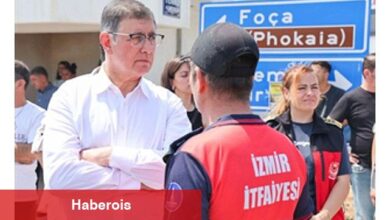 Lider Tugay Foça'da yangın bölgesinde