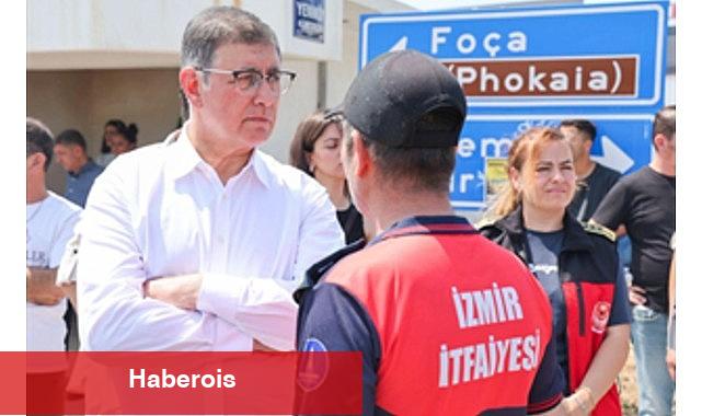 Lider Tugay Foça'da yangın bölgesinde - Haberois Lider Tugay Foça'da yangın bölgesinde