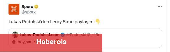 Podolski'den Leroy Sane paylaşımı!