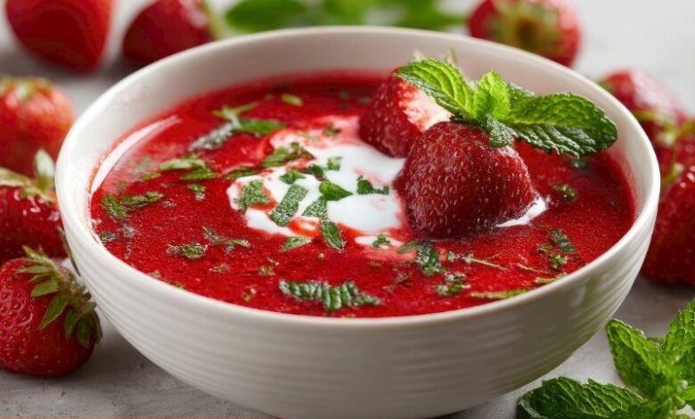 Soğuk Çilek Çorbası - Haberois Soğuk Çilek Çorbası