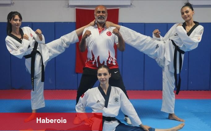 Üç kızını ulusal sportmen yapan tekvando antrenörü baba gururlu